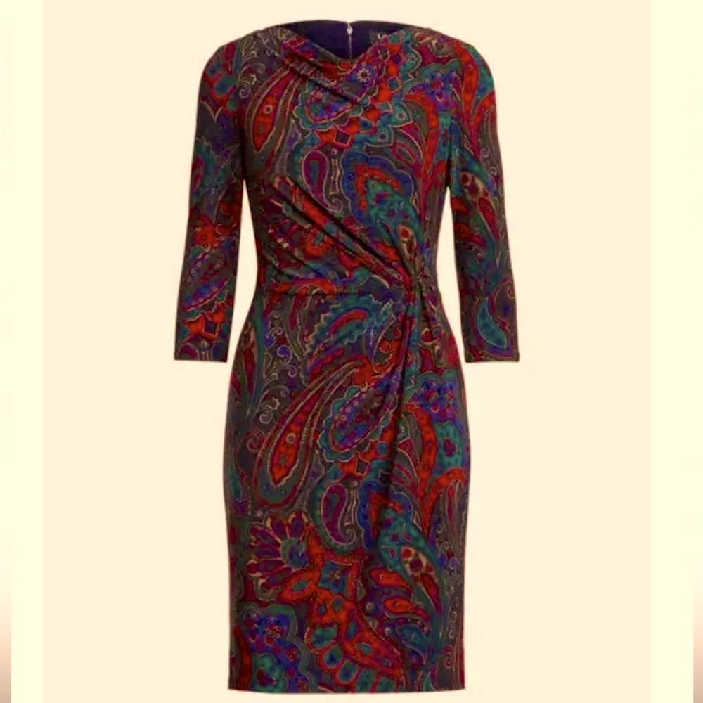 Lauren Ralph Lauren Multicolor Paisley Sheath Dress